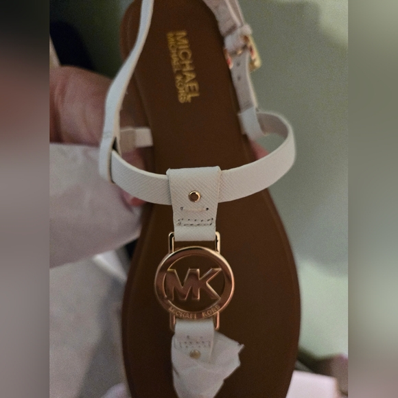 Michael Kors Shoes - Michael Kors Gold and White Sandals